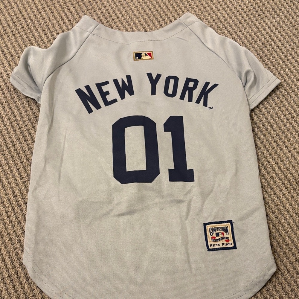 Pets First New York Yankees Gray Dog Jersey